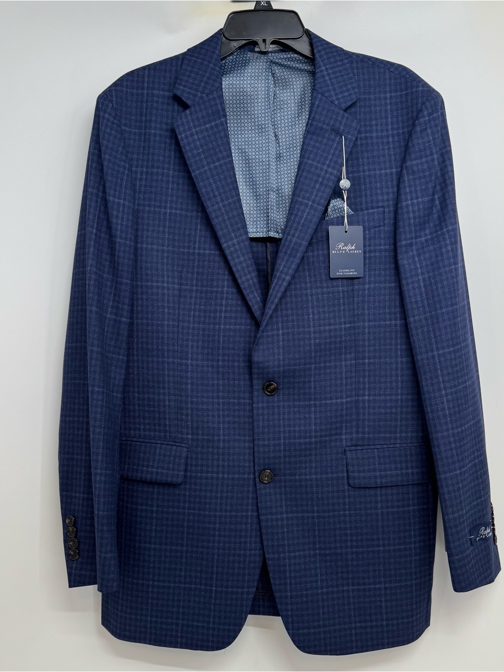 NWT RALPH by RALPH LAUREN Sport Coat Men’s 40 L Navy Wool Plaid - Picture 2 of 13